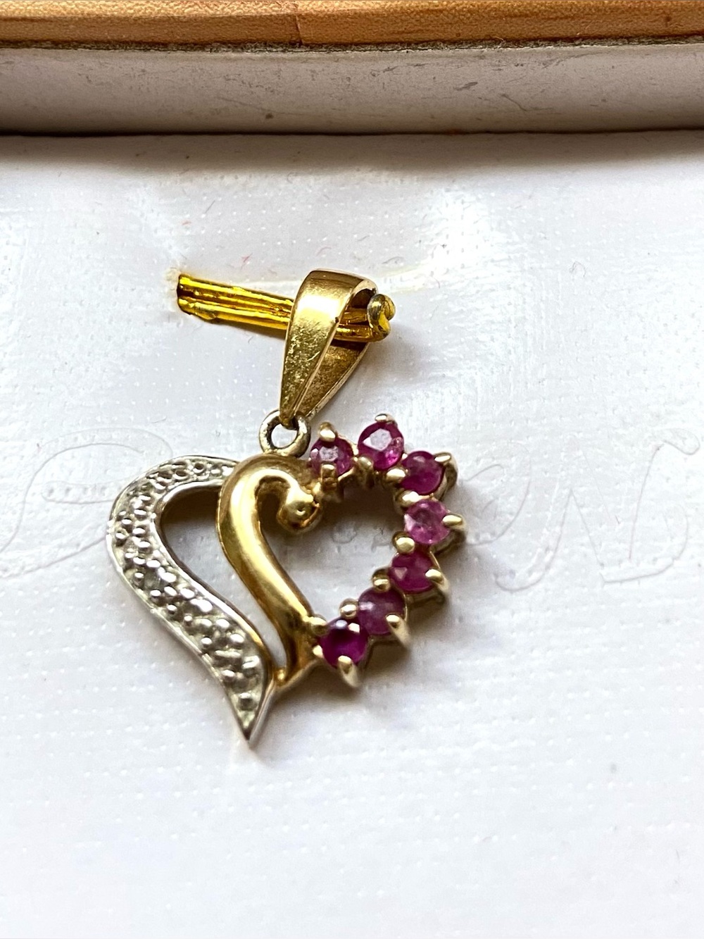Vintage Artisan Signed RSE Ross-Simons Exclusive Ruby Heart Pendant in Gift Box